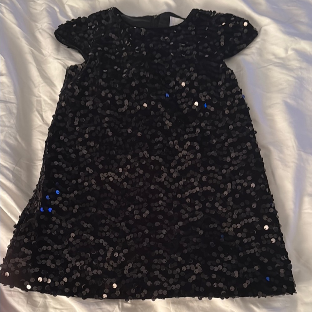 Romano ChildrensWear Black Sequin girls dress